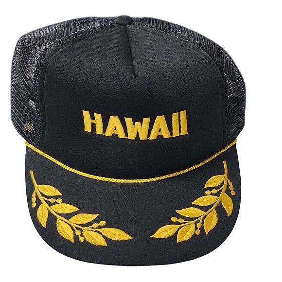Hawaiian Headware Black Vintage Snap-Back Mesh-Back Cap - Picture 2 of 9